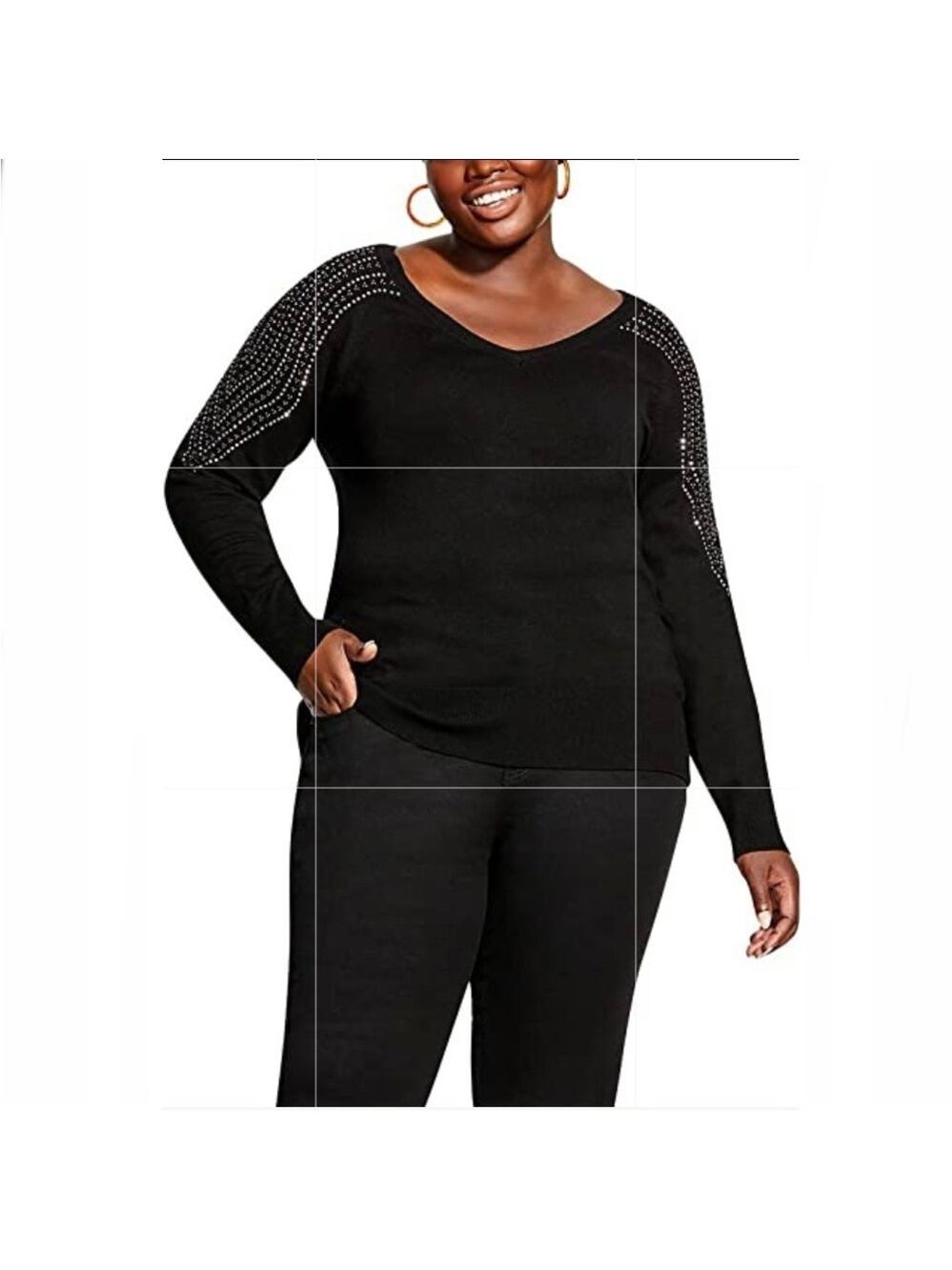 City Chic Shoulder Dream Sweater - Size 18